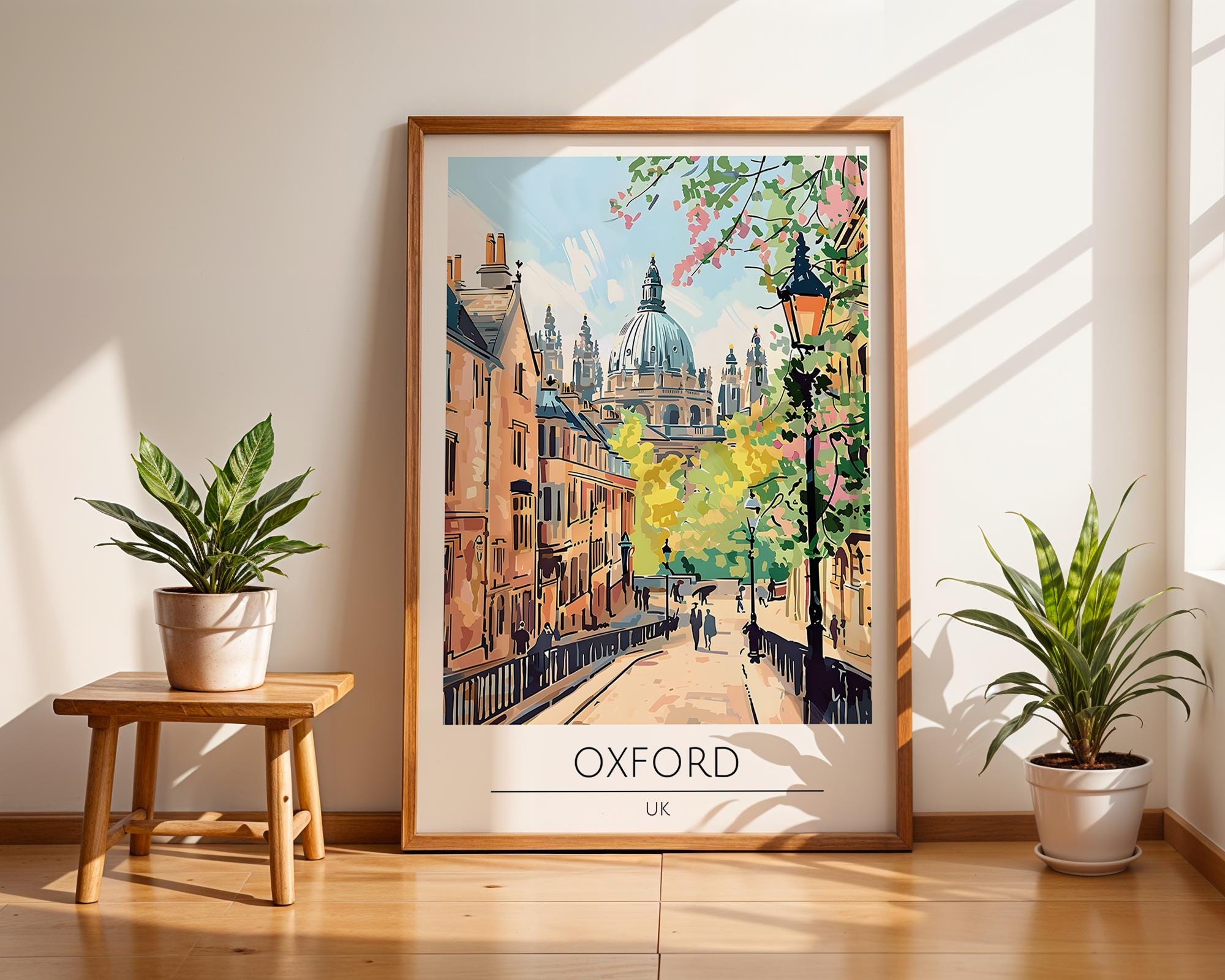 Oxford UK Travel Poster | Radcliffe Camera, British Architecture wall art print, modern home decor, unframed artwork by Nomad & Nest