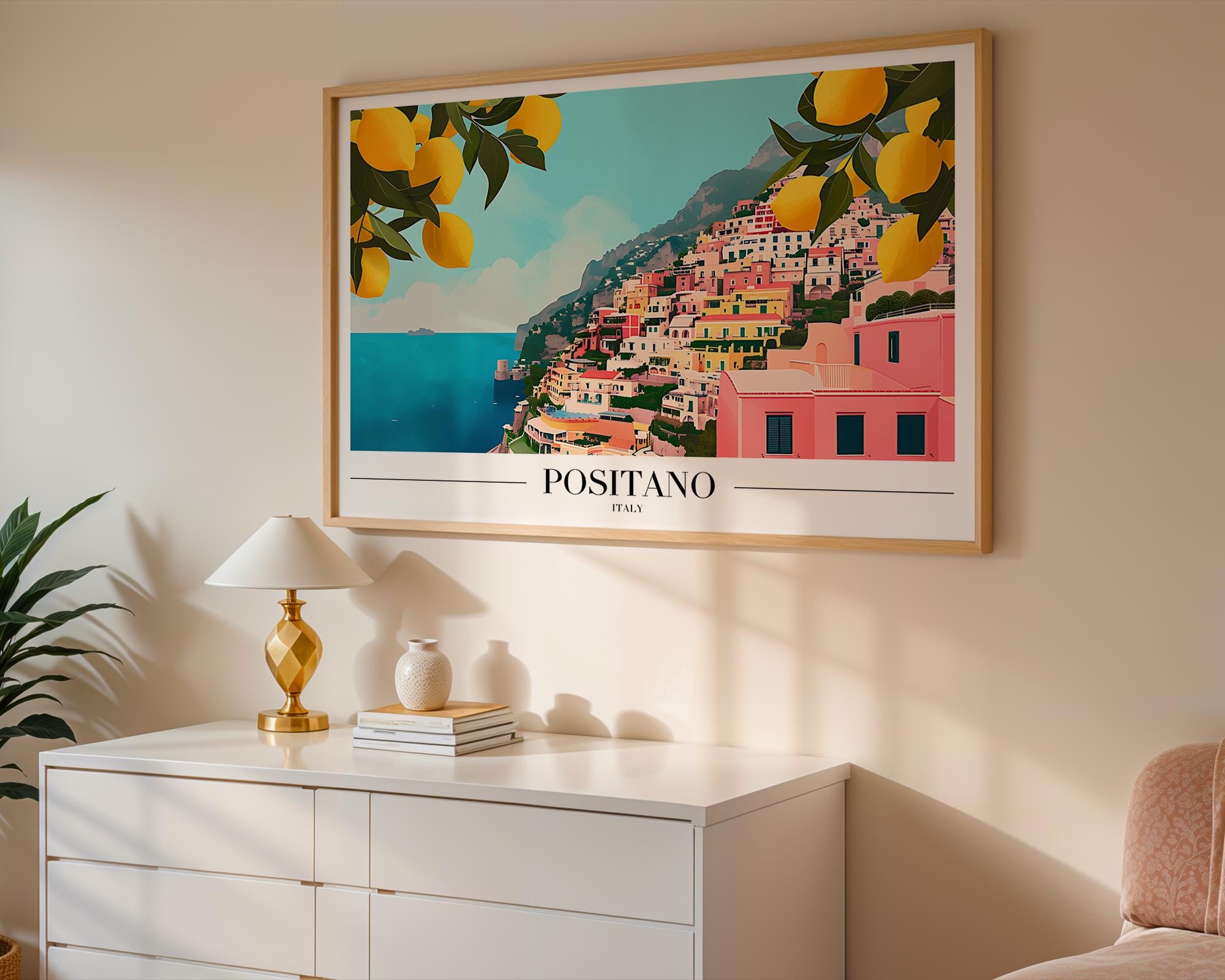 Positano Italy Print | Amalfi Coast, Lemon Tree Wall Art wall art print, modern home decor, unframed artwork by Nomad & Nest