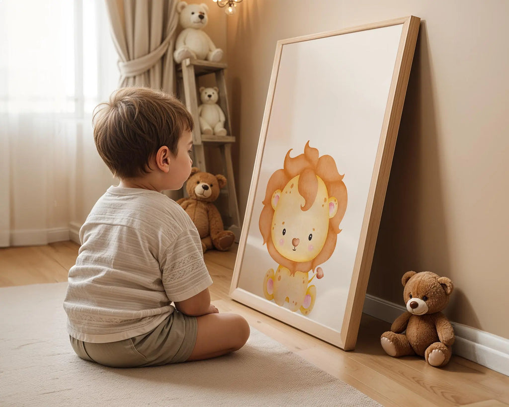 Playroom Ideas | Lion Nursery Print | Cute Safari Animal Wall Art wall art print, modern home decor, unframed artwork by Nomad & Nest