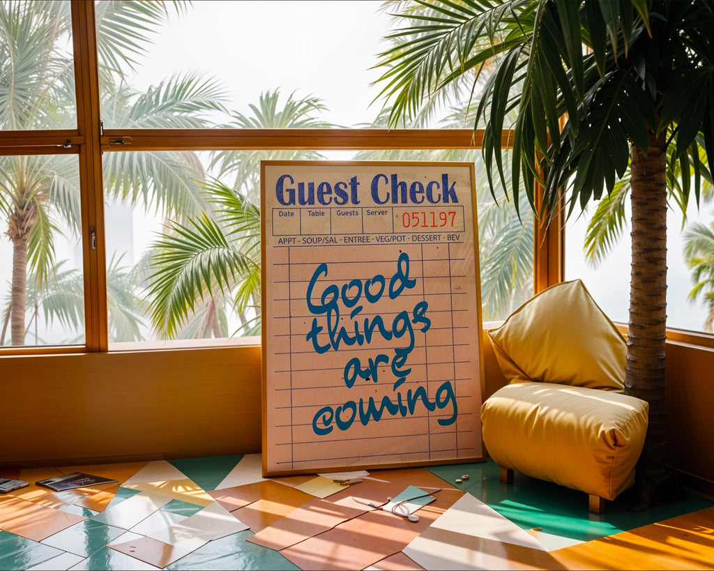 Good Things Are Coming Diner Receipt Print | Retro Kitchen Art wall art print, modern home decor, unframed artwork by Nomad & Nest