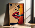 Modern Pop Art | Retro  Lipstick Print | Glam Red Lips, Feminine  Decor wall art print, modern home decor, unframed artwork by Nomad & Nest