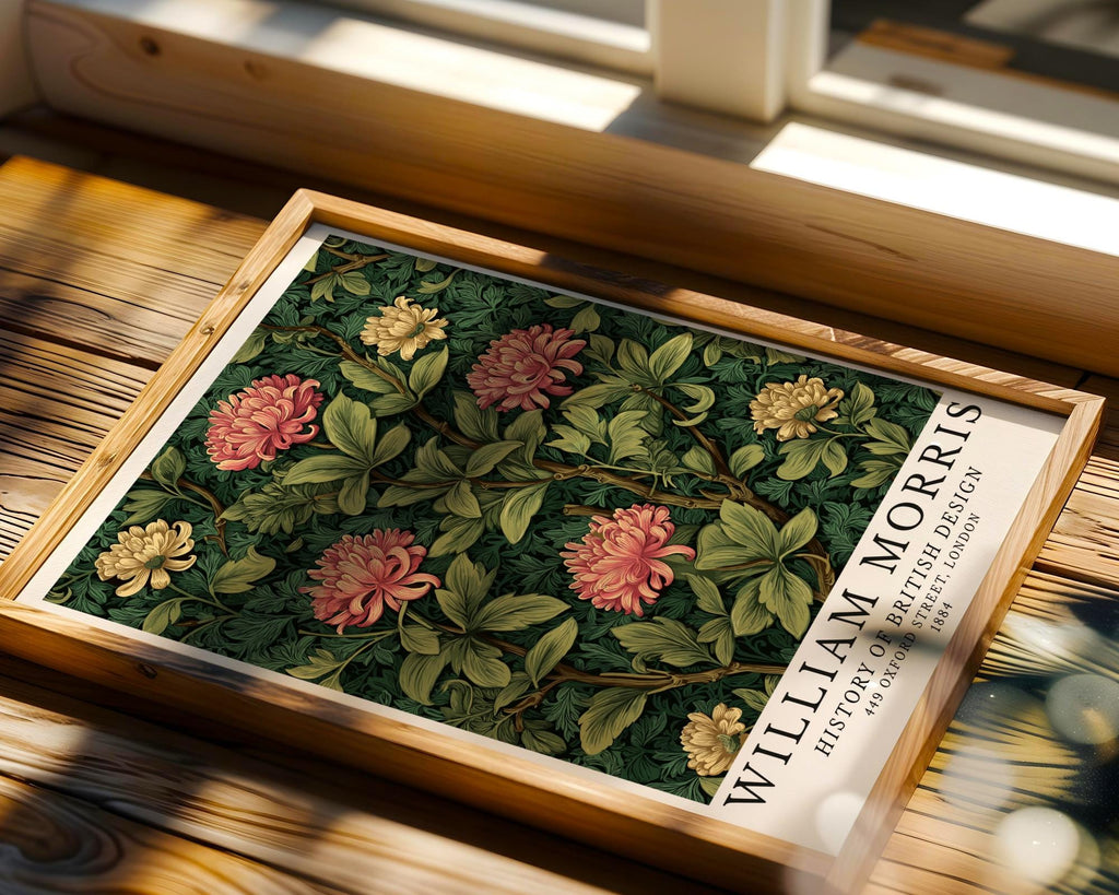 William Morris Print Chrysanthemum  • Arts & Crafts Botanical Poster wall art print, modern home decor, unframed artwork by Nomad & Nest
