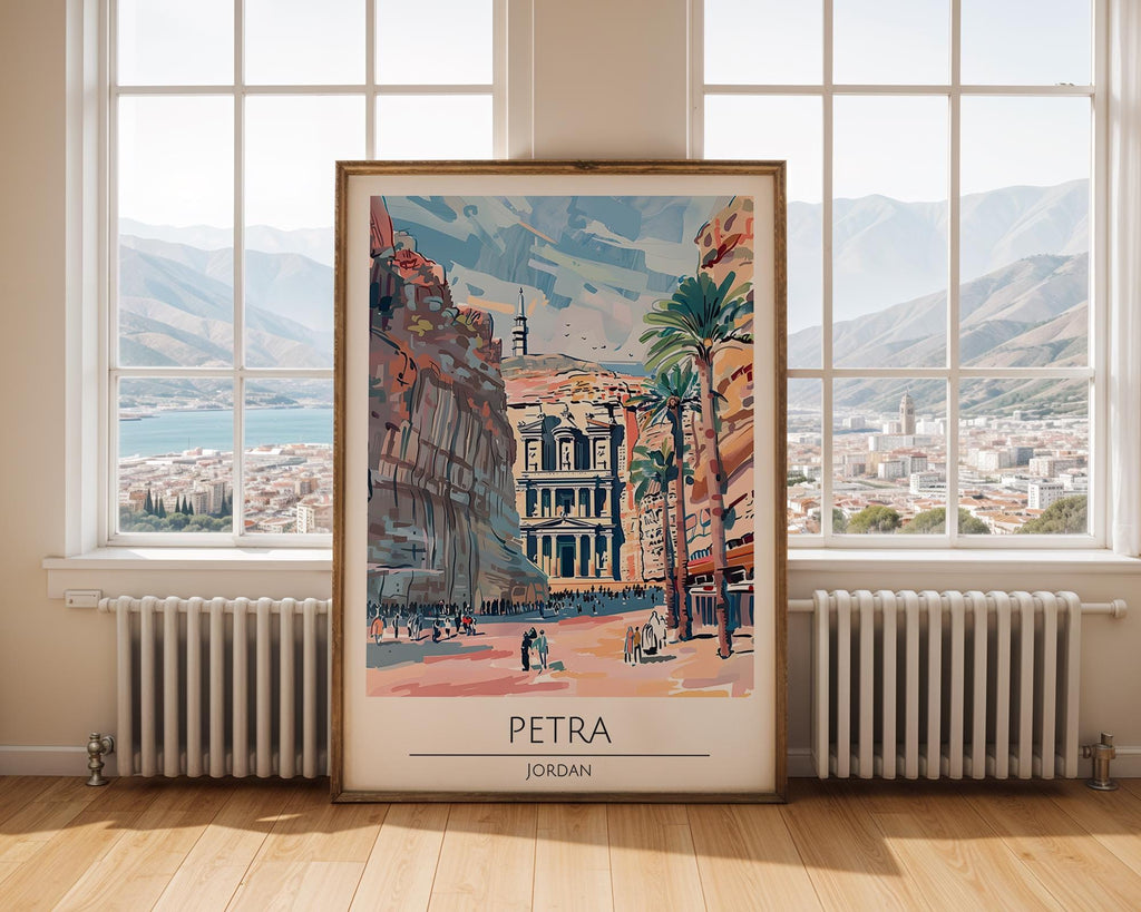 Petra Jordan Art Print | Ancient Architecture Travel Poster wall art print, modern home decor, unframed artwork by Nomad & Nest