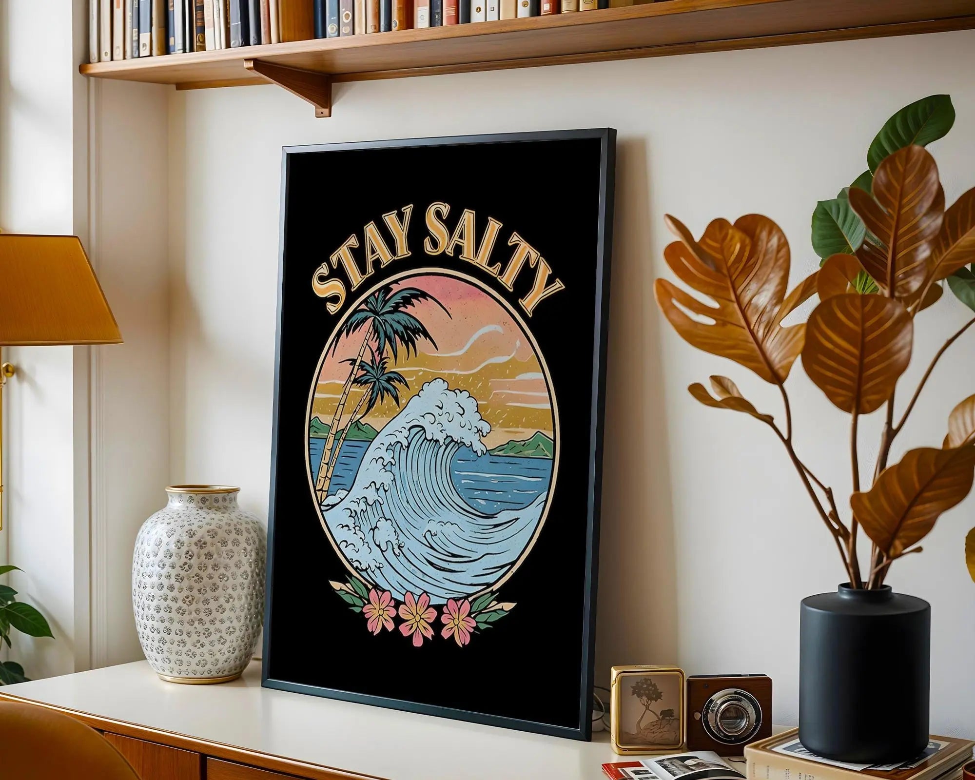 Stay Salty Wave Art Print | Coastal Beach House Decor wall art print, modern home decor, unframed artwork by Nomad & Nest