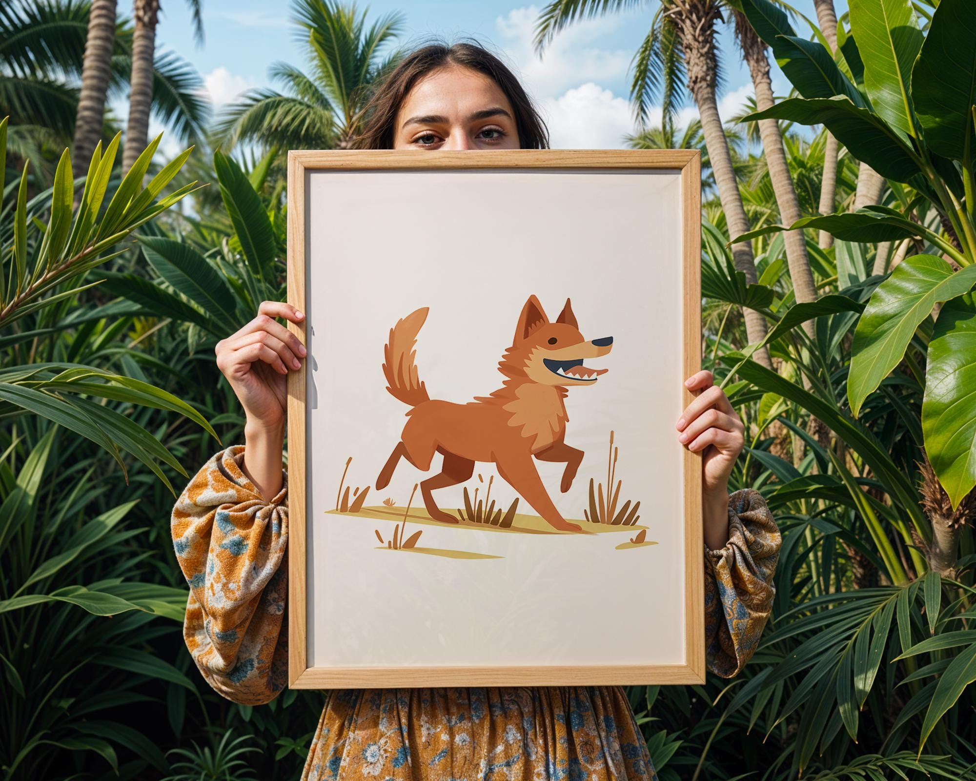 Cozy Autumn Fox Art Print | Seasonal Wildlife Poster wall art print, modern home decor, unframed artwork by Nomad & Nest