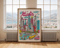 Atlanta Georgia Cityscape Art Print | Colorful Travel Poster wall art print, modern home decor, unframed artwork by Nomad & Nest