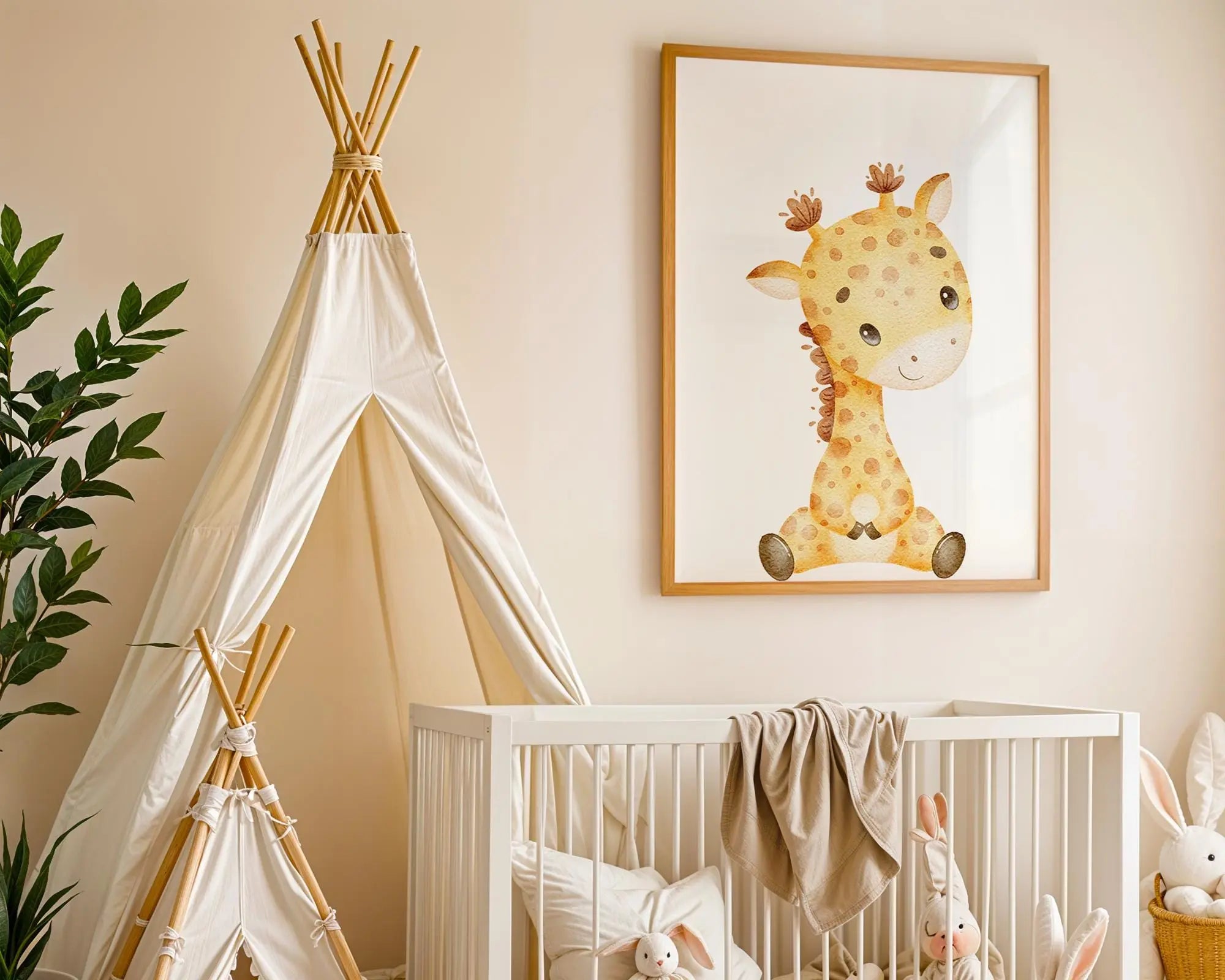 Playroom Ideas | Giraffe Nursery Print | Sweet Safari Animal Wall Art wall art print, modern home decor, unframed artwork by Nomad & Nest