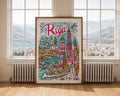 Riga Latvia Travel Poster | Colorful Baltic City Illustration wall art print, modern home decor, unframed artwork by Nomad & Nest