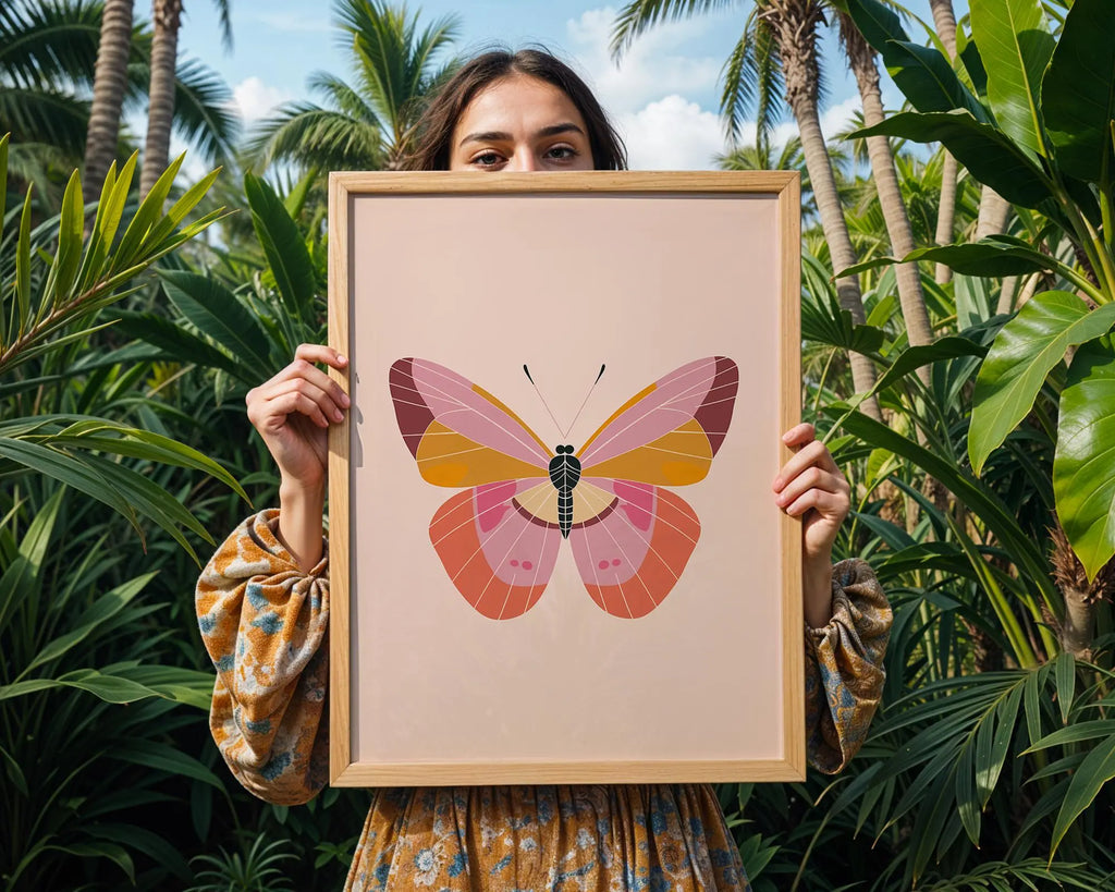 Modern Butterfly Art Print | Colorful Insect Illustration wall art print, modern home decor, unframed artwork by Nomad & Nest