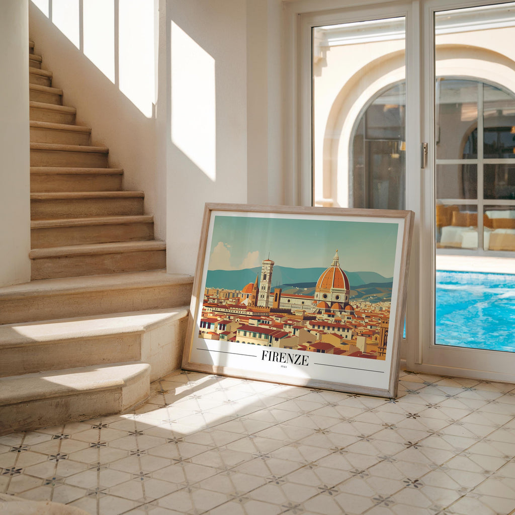 Florence Cathedral Travel Poster | Vintage Tuscan Wall Art Print wall art print, modern home decor, unframed artwork by Nomad & Nest