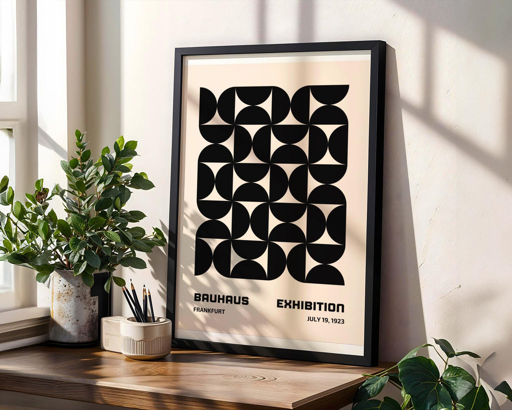Bauhaus Poster Geometric Art Print | Black and White Minimalist wall art print, modern home decor, unframed artwork by Nomad & Nest