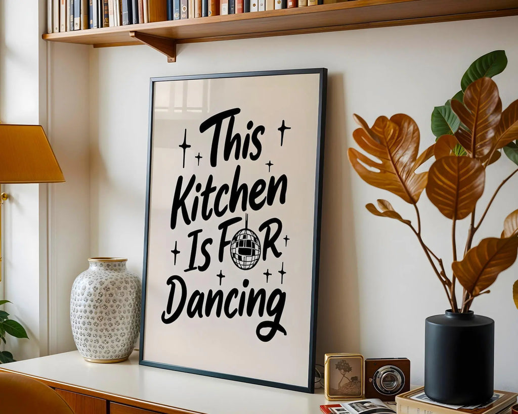 Kitchen Dancing Quote Art Print | Playful Typography Decor wall art print, modern home decor, unframed artwork by Nomad & Nest