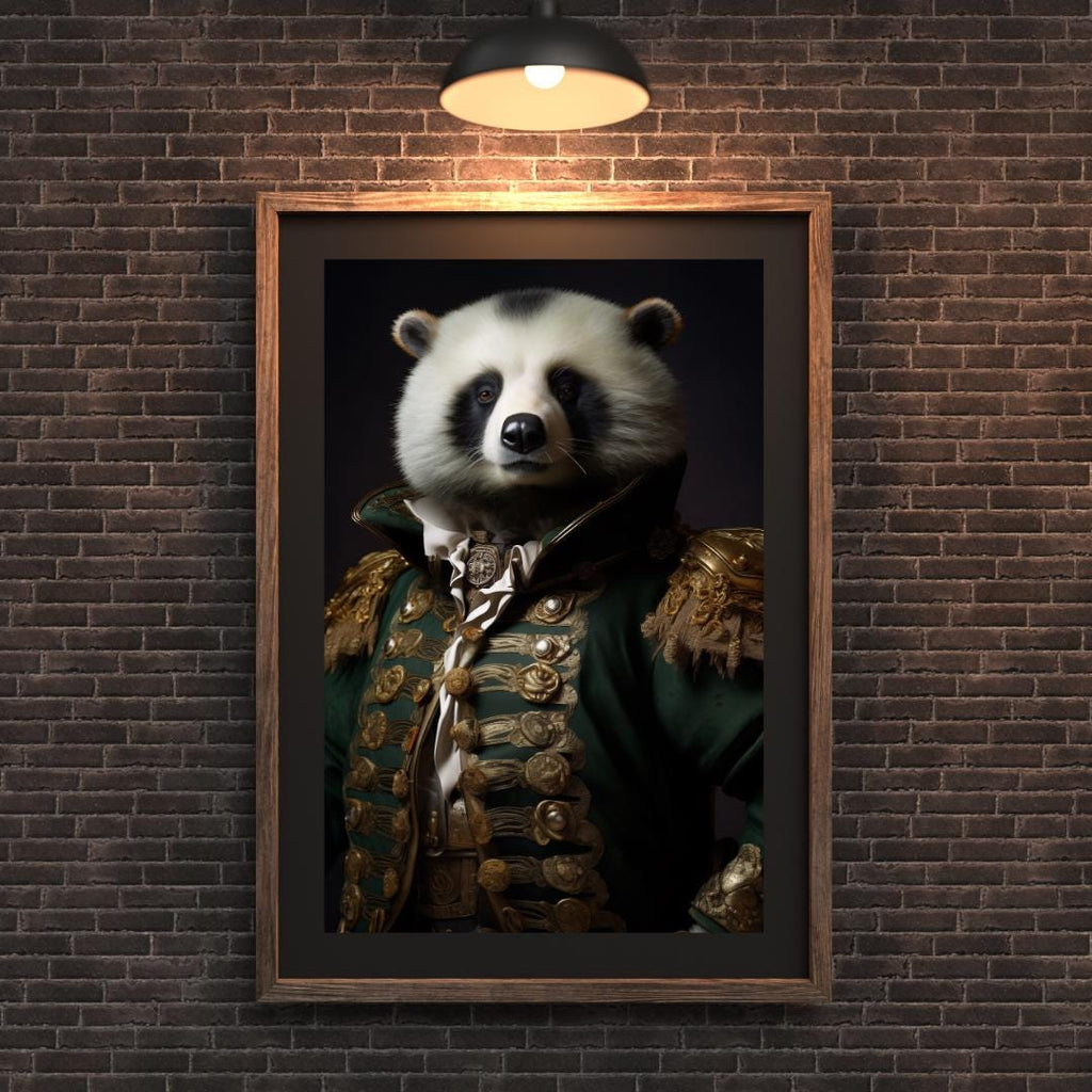 Panda Portrait Print | Ornate Military Uniform, Regal Animal Wall Art wall art print, modern home decor, unframed artwork by Nomad & Nest