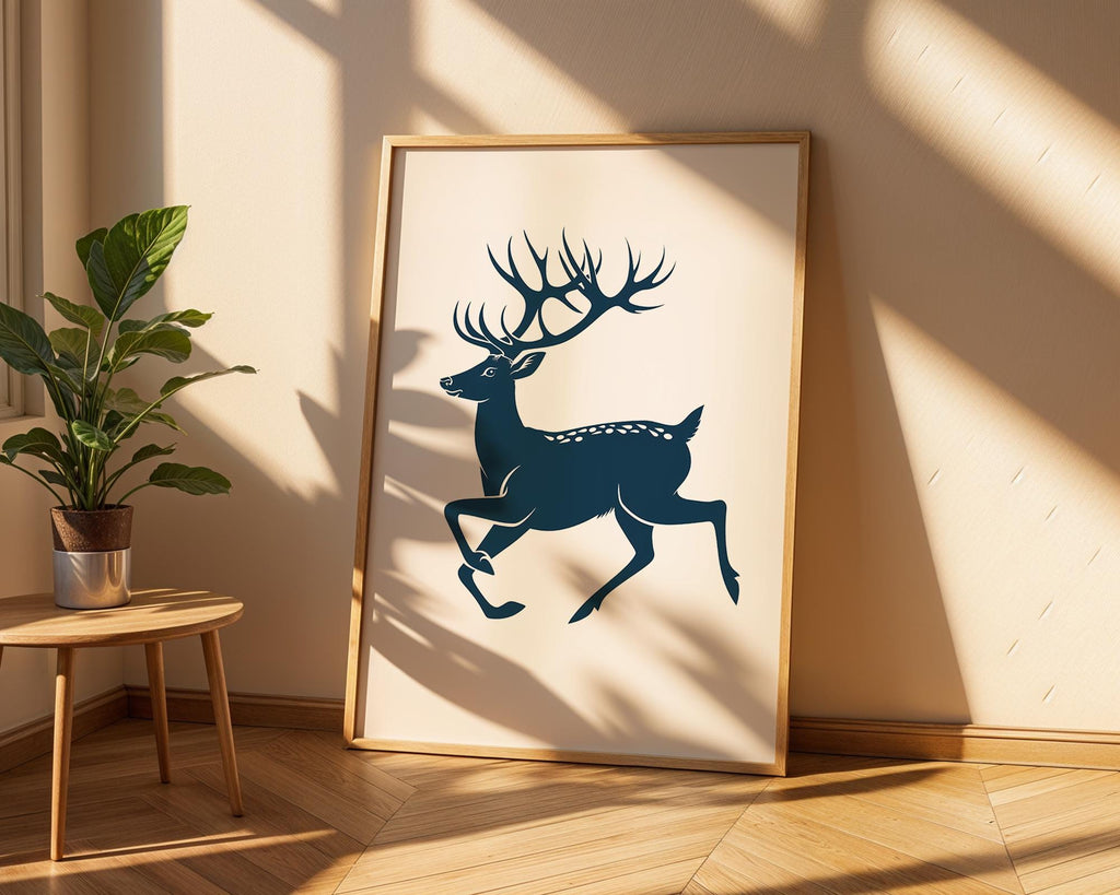 Minimalist Deer Art Print, Wildlife Illustration, Nature Decor wall art print, modern home decor, unframed artwork by Nomad & Nest