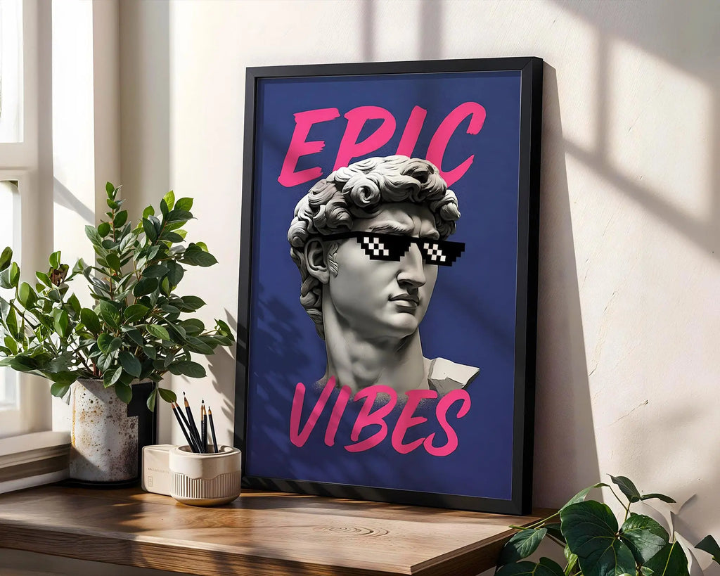 Classical Statue Print | Sunglasses Pop Art Poster wall art print, modern home decor, unframed artwork by Nomad & Nest