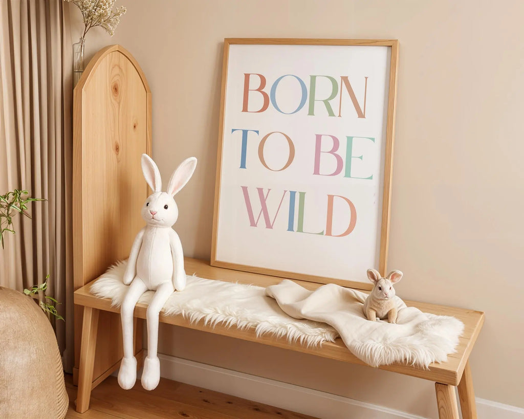Playroom Ideas | Born To Be Wild Nursery Print | Modern Typography Wall Art wall art print, modern home decor, unframed artwork by Nomad & Nest