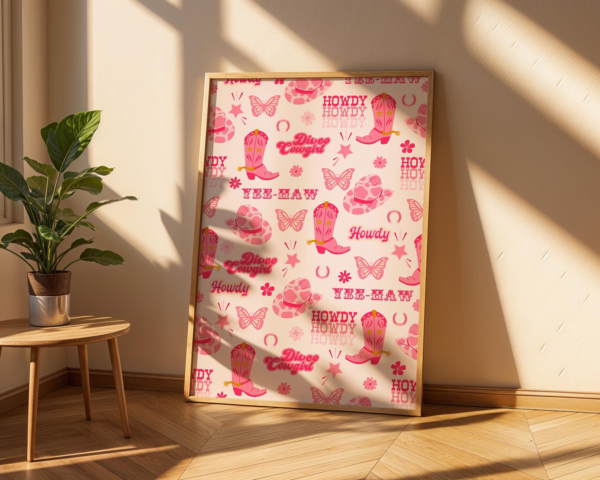 Pink Disco Cowgirl Print | Western Wall Art Poster wall art print, modern home decor, unframed artwork by Nomad & Nest