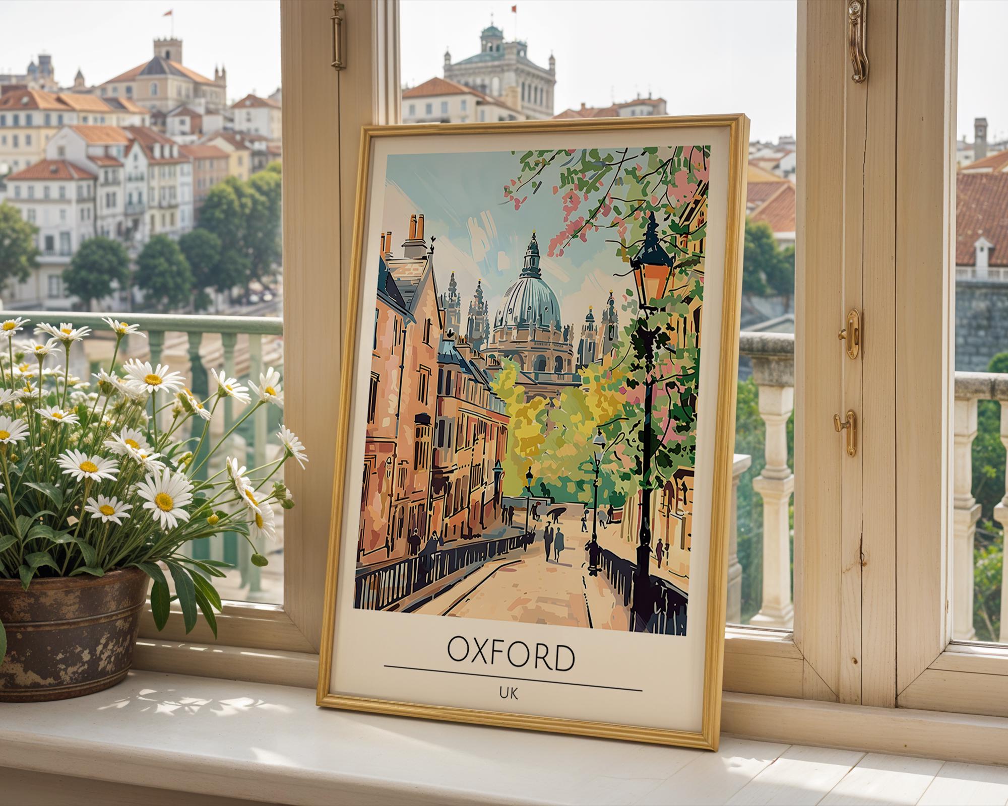 Oxford UK Travel Poster | Radcliffe Camera, British Architecture wall art print, modern home decor, unframed artwork by Nomad & Nest