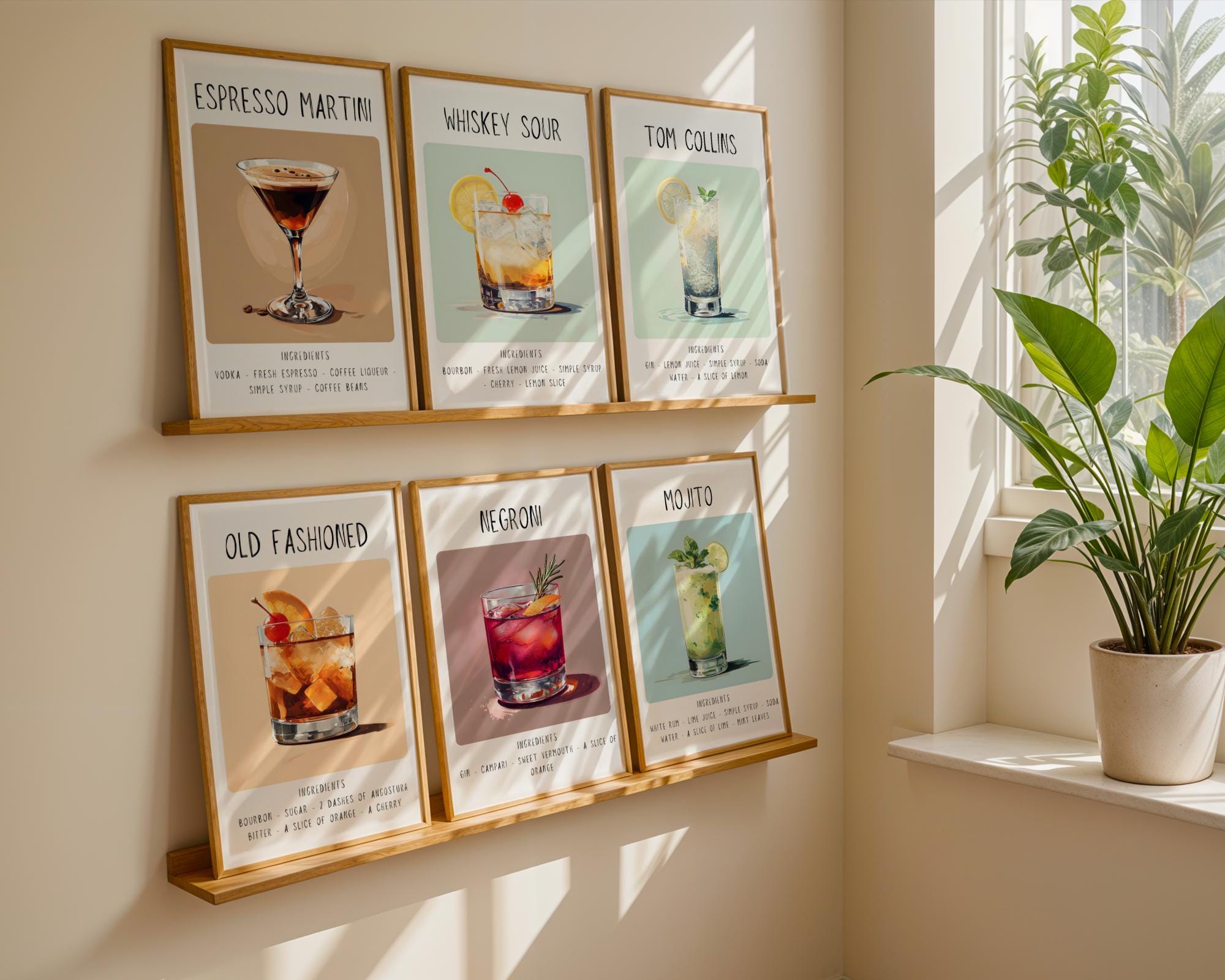 Old Fashioned Cocktail Art Print | Minimalist Bar Cart Decor wall art print, modern home decor, unframed artwork by Nomad & Nest
