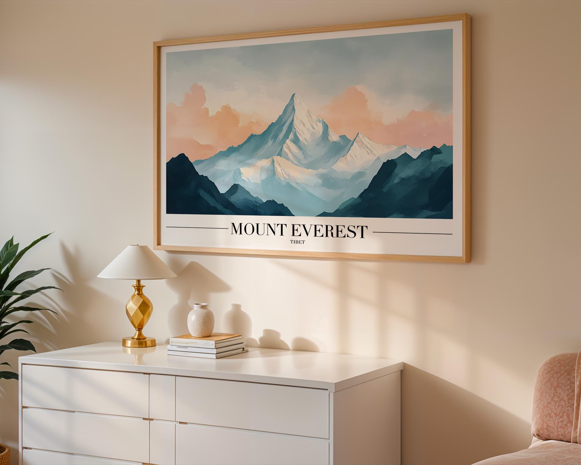 Mount Everest Print | Himalayan Landscape Art wall art print, modern home decor, unframed artwork by Nomad & Nest