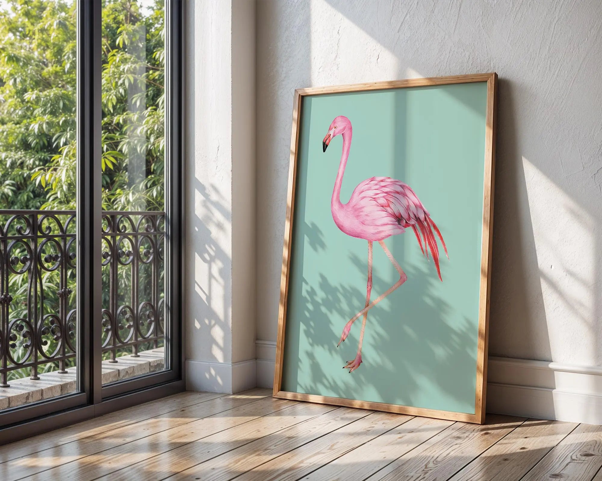 Elegant Flamingo Watercolor Print | Tropical Bird Wall Art wall art print, modern home decor, unframed artwork by Nomad & Nest