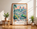 Montreal Cityscape Print | Colorful Canada Travel Poster wall art print, modern home decor, unframed artwork by Nomad & Nest