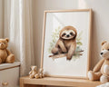 Playroom Ideas | Sloth Nursery Wall Art | Jungle Animal Baby Illustration wall art print, modern home decor, unframed artwork by Nomad & Nest