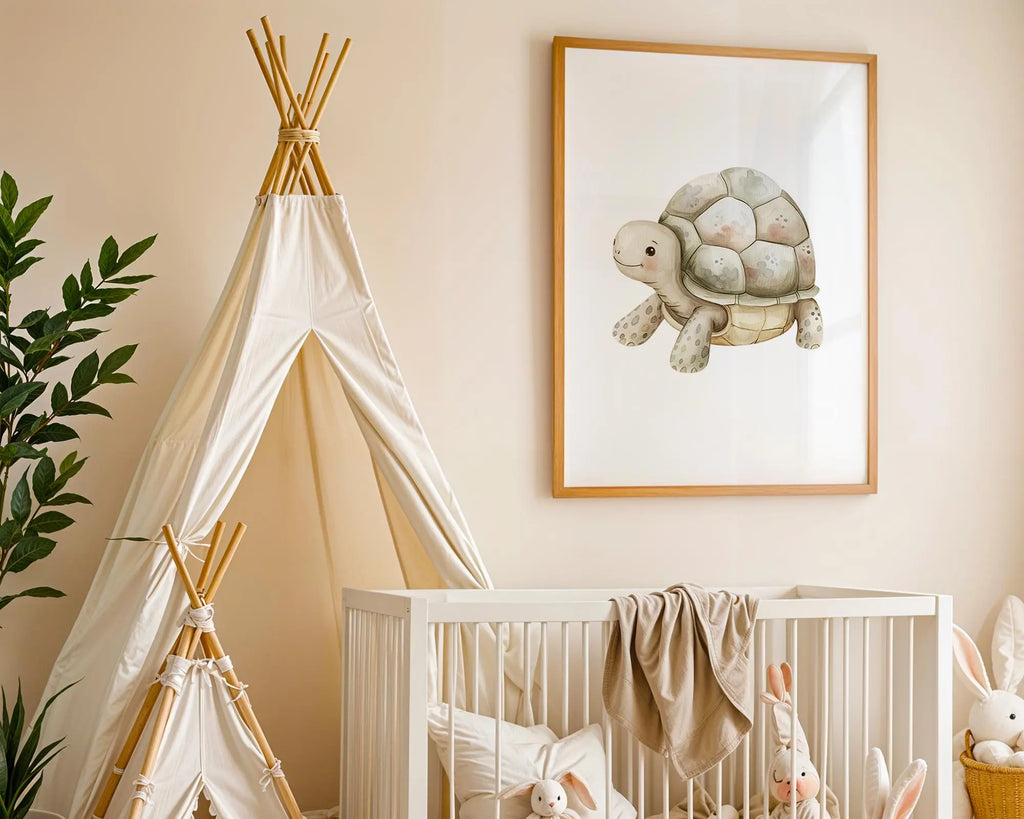 Playroom Ideas | Tortoise Nursery Wall Art | Turtle Animal Baby Decor wall art print, modern home decor, unframed artwork by Nomad & Nest