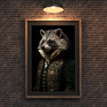 Raccoon Portrait Art Print | Embroidered Rococo Jacket wall art print, modern home decor, unframed artwork by Nomad & Nest