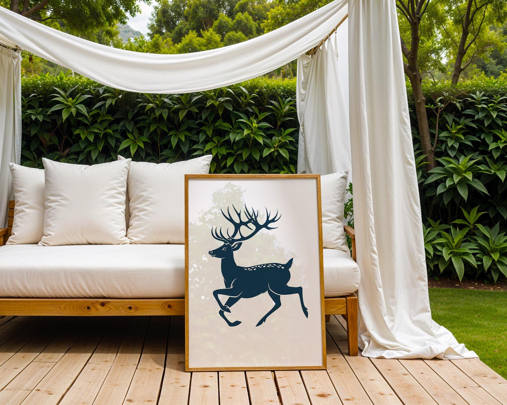 Minimalist Deer Art Print, Wildlife Illustration, Nature Decor wall art print, modern home decor, unframed artwork by Nomad & Nest