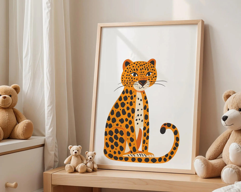Playroom Ideas | Spotted Leopard Nursery Wall Art | Jungle Animal Decor wall art print, modern home decor, unframed artwork by Nomad & Nest