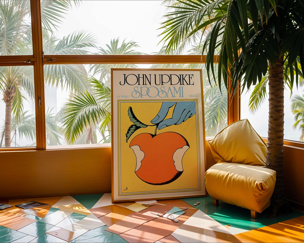 Retro Pop Art Apple Print | Vintage Book Cover Illustration wall art print, modern home decor, unframed artwork by Nomad & Nest