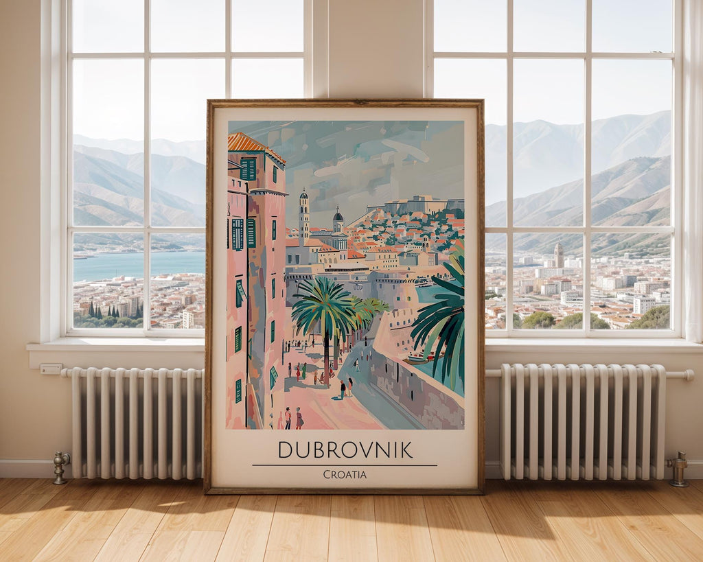 Dubrovnik Croatia Art Print | Colorful Mediterranean Coastal Wall Art wall art print, modern home decor, unframed artwork by Nomad & Nest