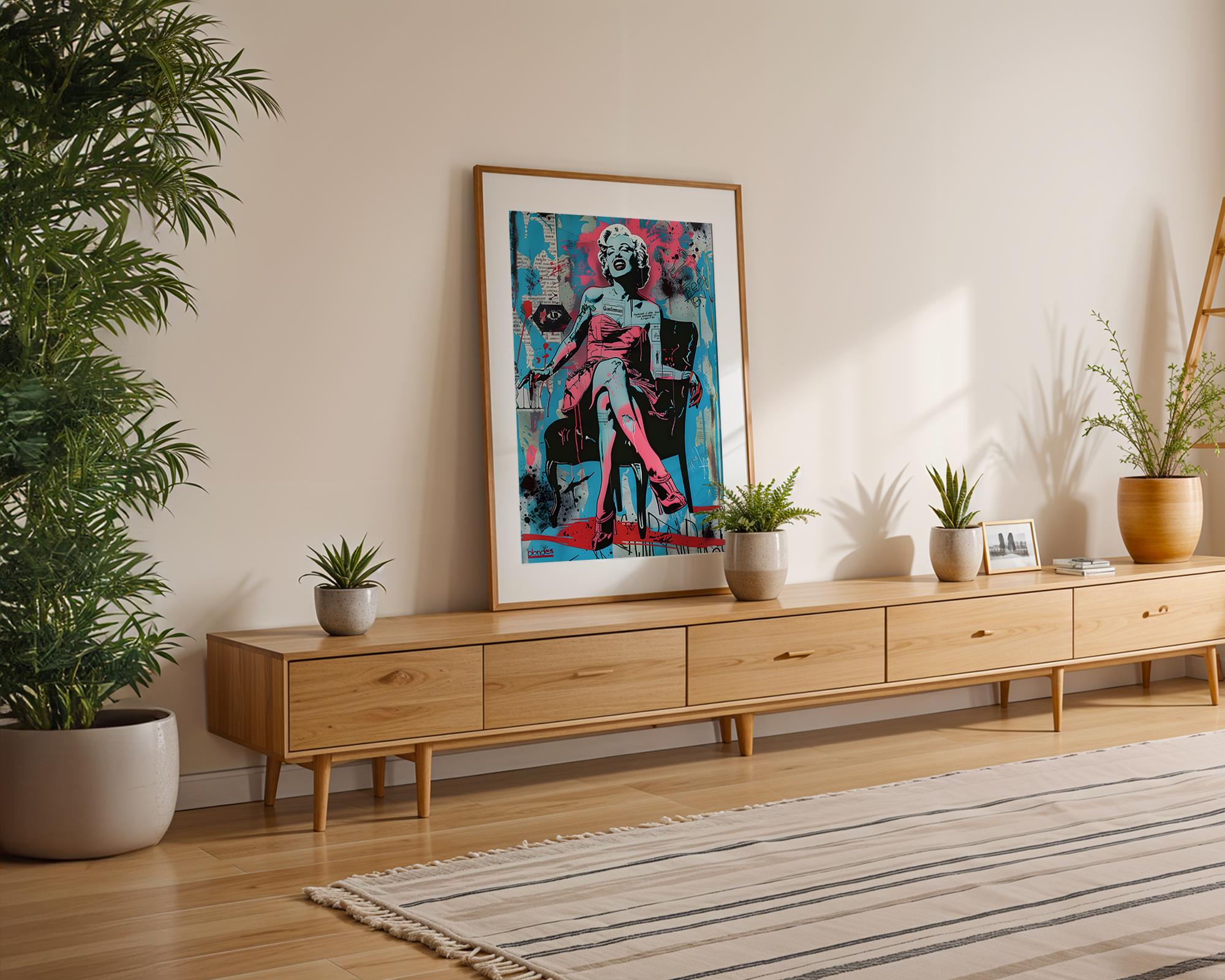 Modern Pop Art | Marilyn Monroe Graffiti  Print | Retro Glam Urban Decor wall art print, modern home decor, unframed artwork by Nomad & Nest