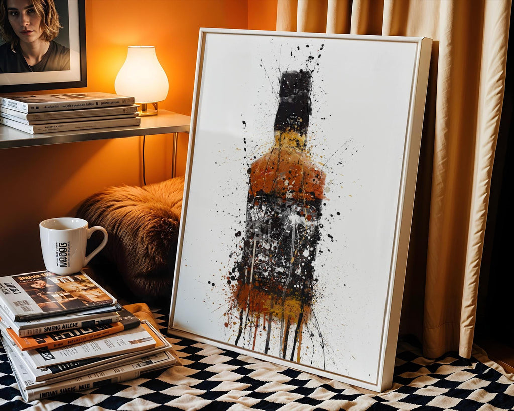 Whiskey Bottle Art Print | Abstract Alcohol Ink, Bar Decor (Unframed) wall art print, modern home decor, unframed artwork by Nomad & Nest