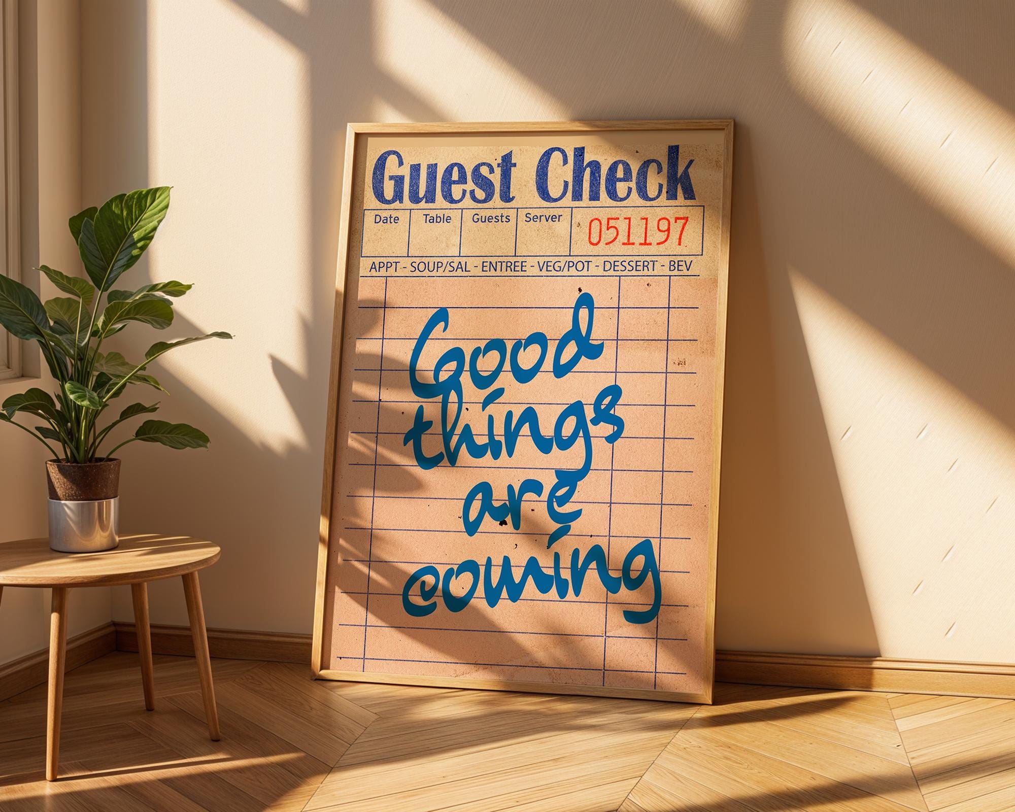 Good Things Are Coming Diner Receipt Print | Retro Kitchen Art wall art print, modern home decor, unframed artwork by Nomad & Nest