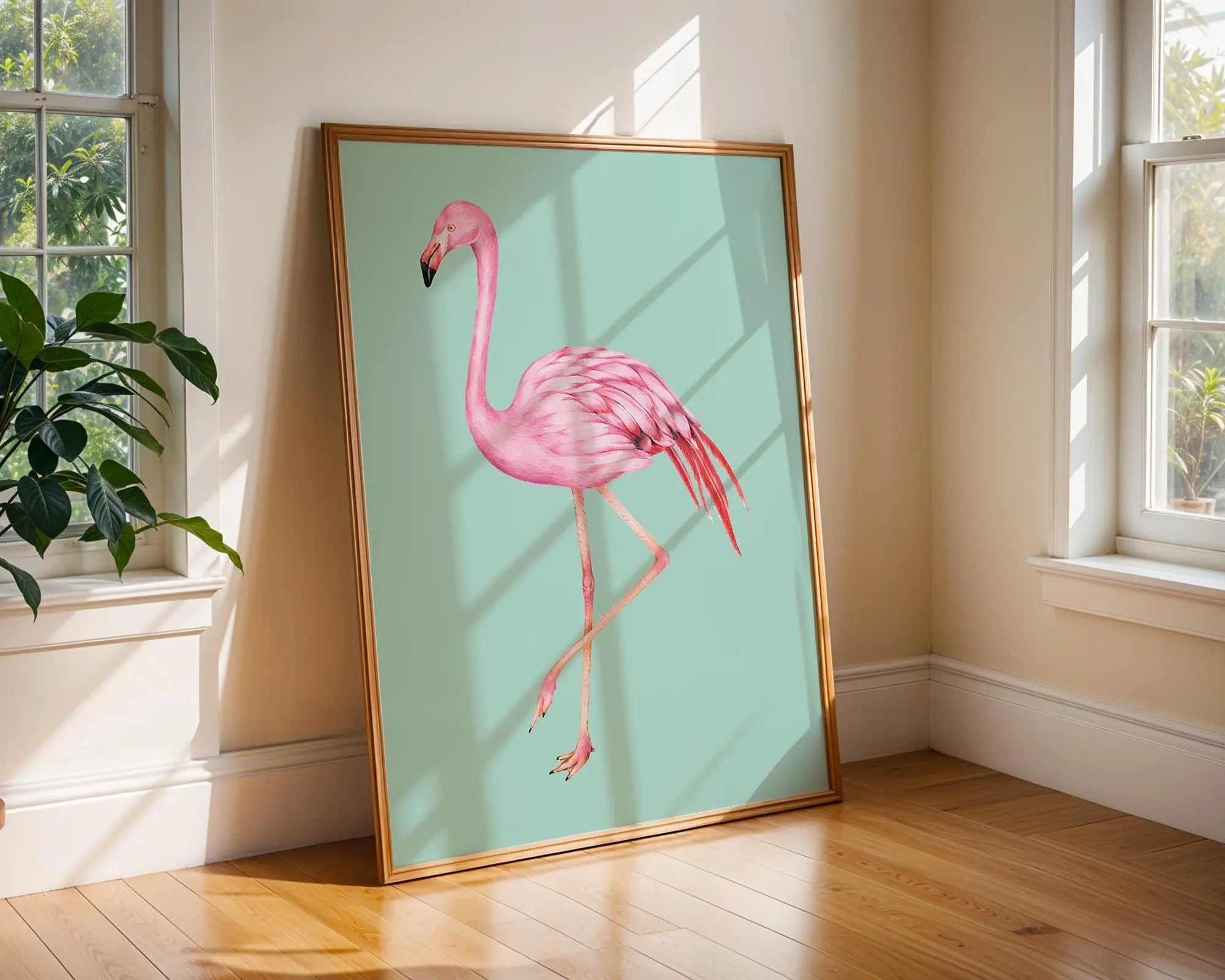 Elegant Flamingo Watercolor Print | Tropical Bird Wall Art wall art print, modern home decor, unframed artwork by Nomad & Nest