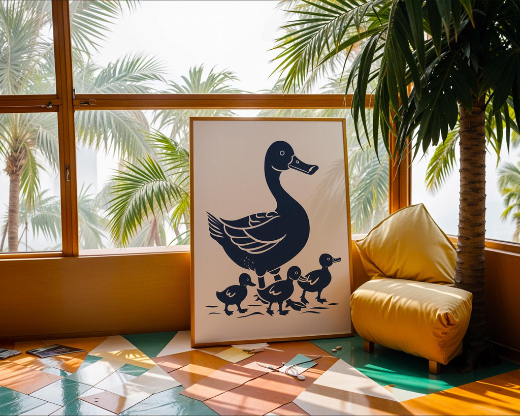 Duck Family Art Print | Modern Kids Room Decor wall art print, modern home decor, unframed artwork by Nomad & Nest