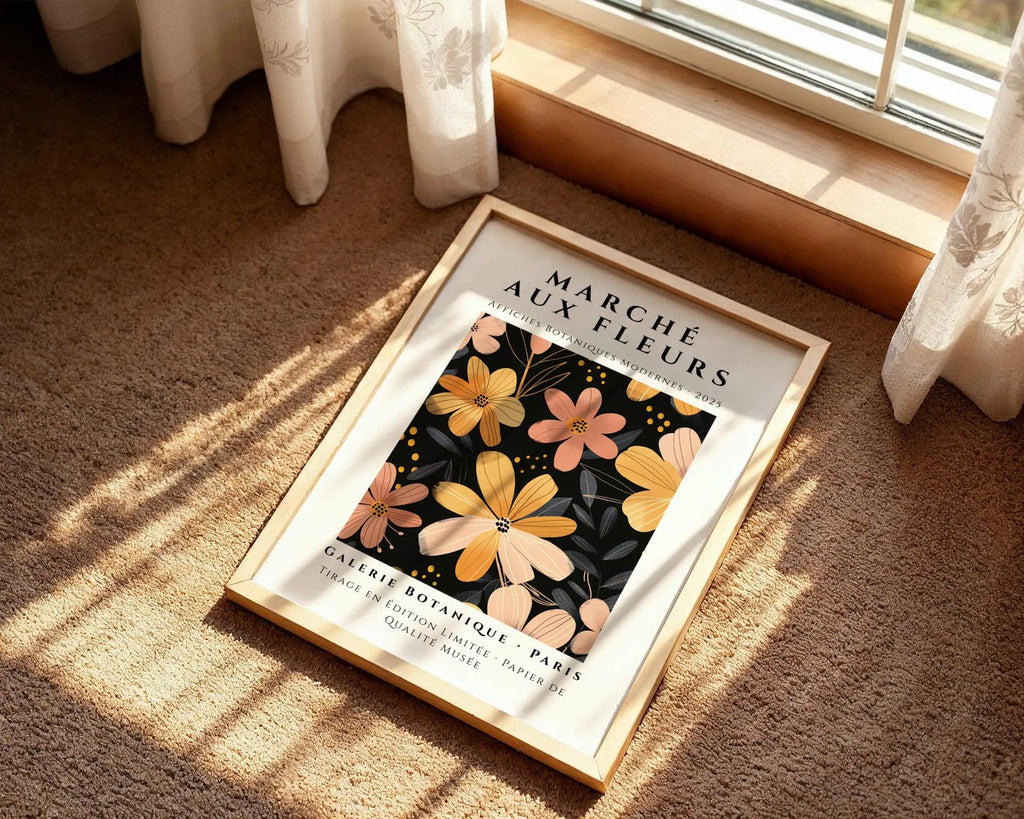 Retro Floral Wall Art Print | Marché aux Fleurs Poster wall art print, modern home decor, unframed artwork by Nomad & Nest