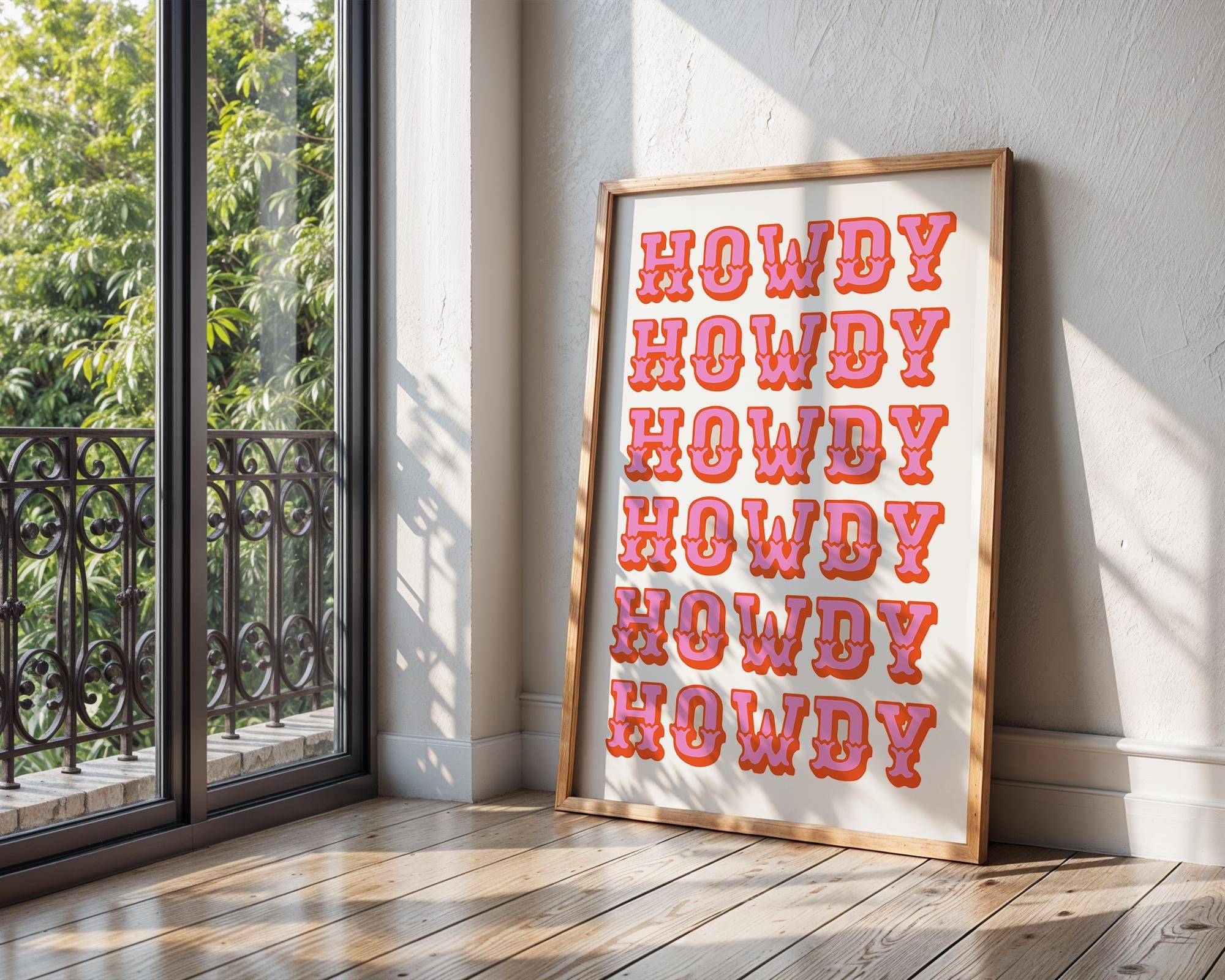 Retro "Howdy" Art Print | Western Graphic Home Decor wall art print, modern home decor, unframed artwork by Nomad & Nest
