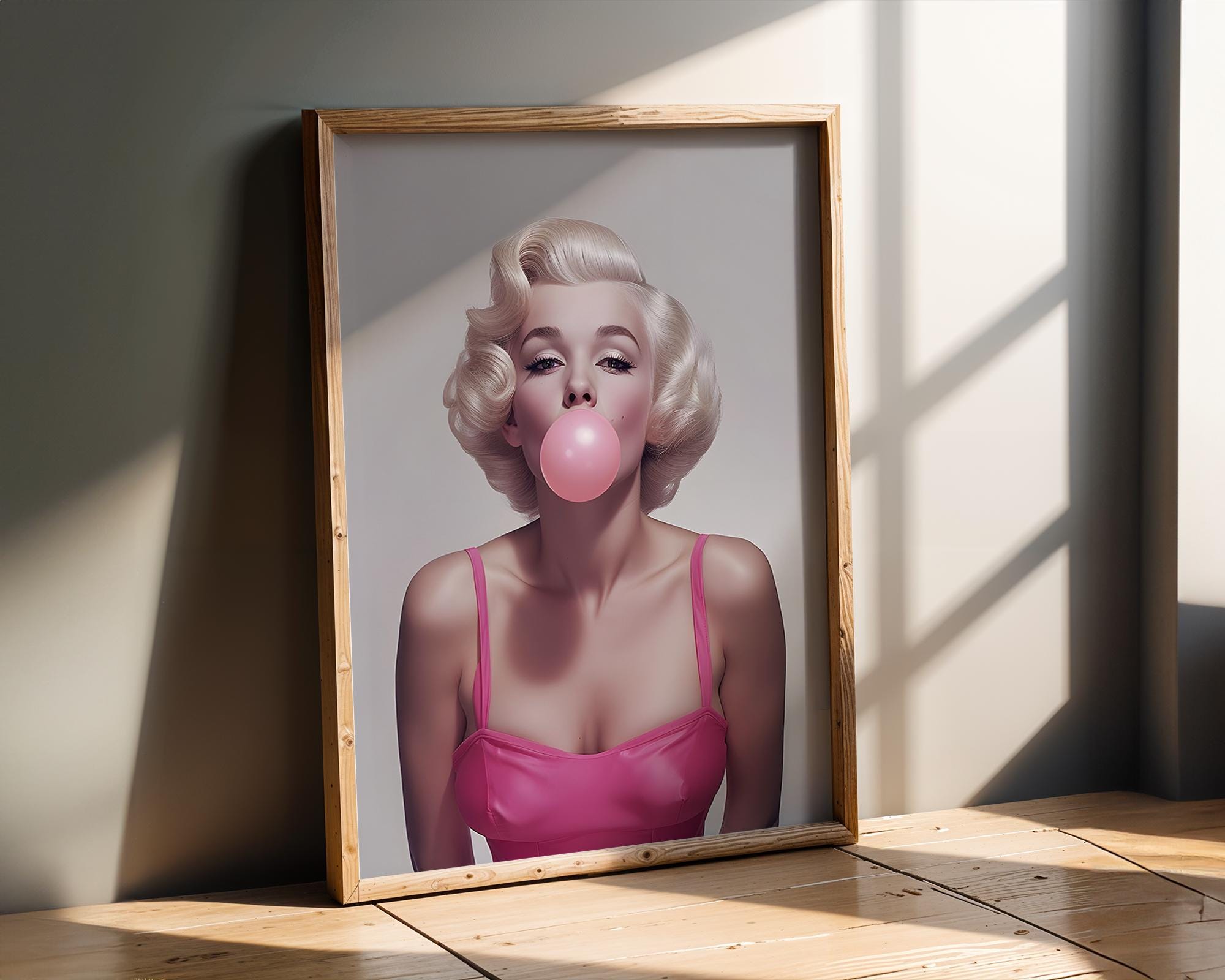 Modern Pop Art | Marilyn Monroe Bubblegum  Print | Retro Glam  Decor wall art print, modern home decor, unframed artwork by Nomad & Nest