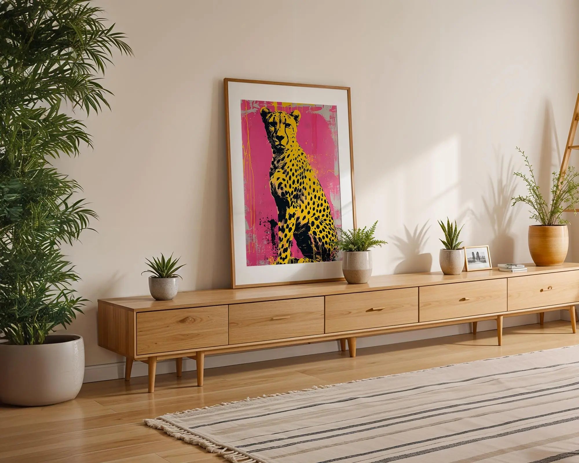 Modern Pop Art | Cheetah Print | Yellow & Black Graffiti Animal Poster wall art print, modern home decor, unframed artwork by Nomad & Nest