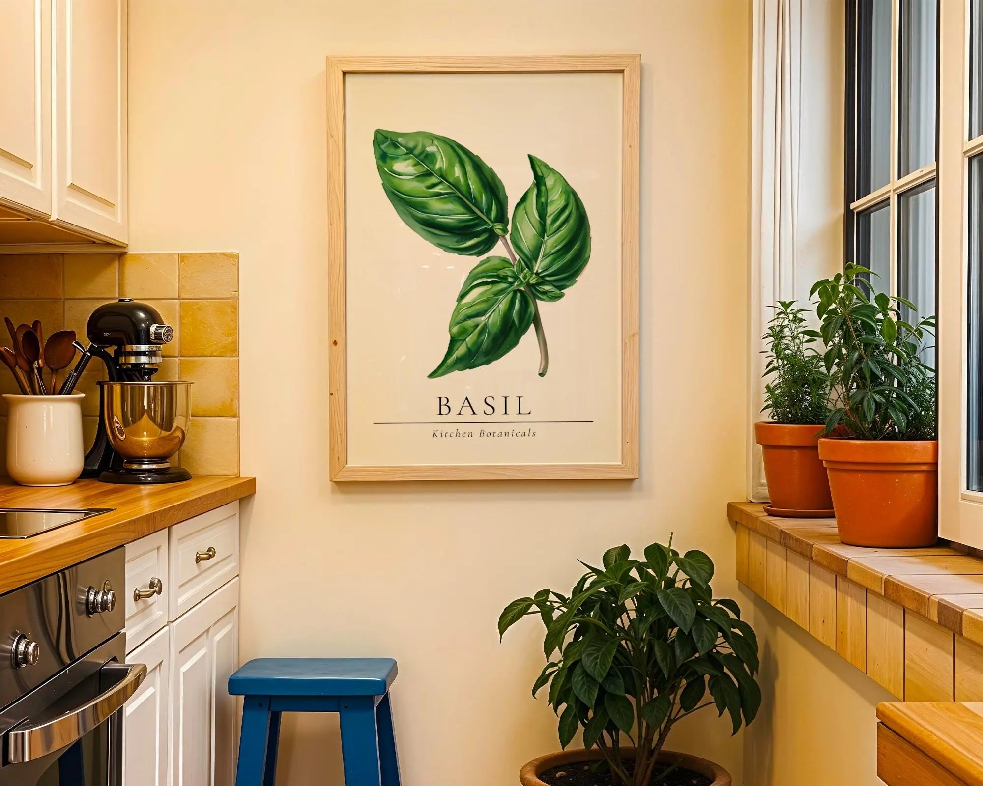 Basil Herb Print • Botanical Kitchen Wall Art wall art print, modern home decor, unframed artwork by Nomad & Nest
