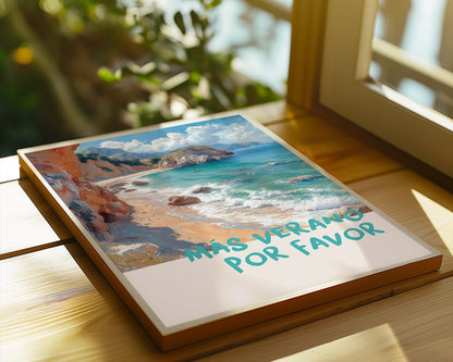 Colourful Prints | Mediterranean Beach Print | Spanish Coastal Wall Art wall art print, modern home decor, unframed artwork by Nomad & Nest