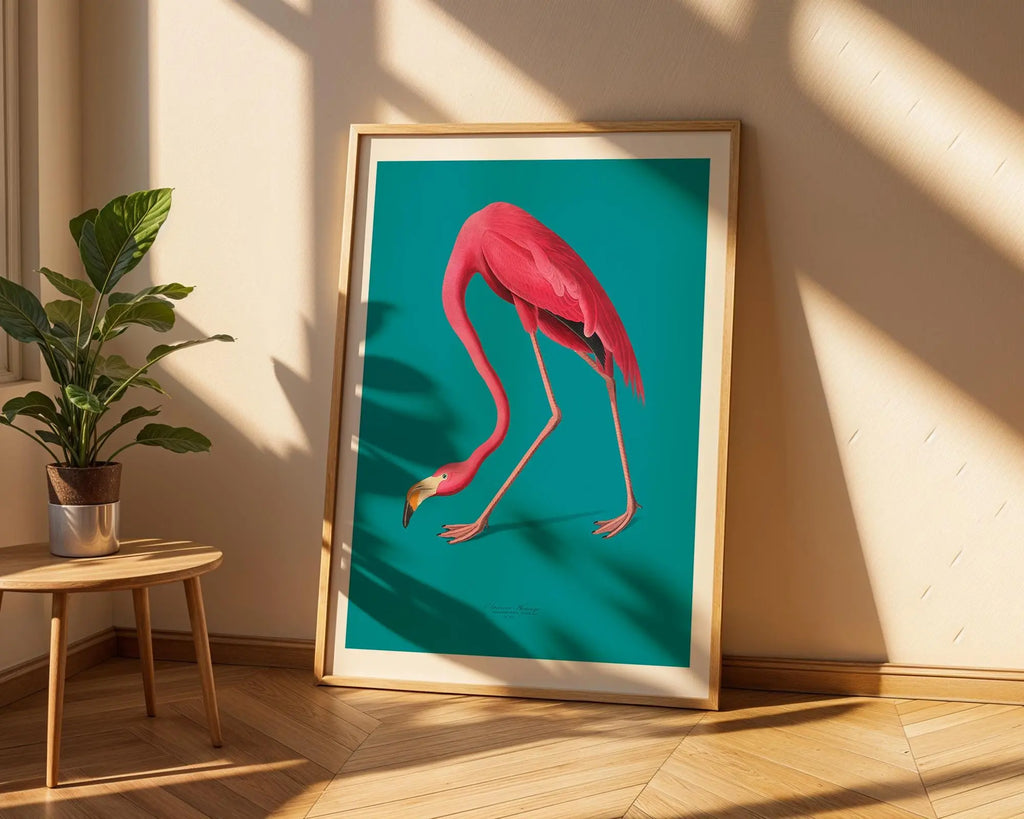 Pink Flamingo Art Print | Modern Tropical Bird Illustration wall art print, modern home decor, unframed artwork by Nomad & Nest