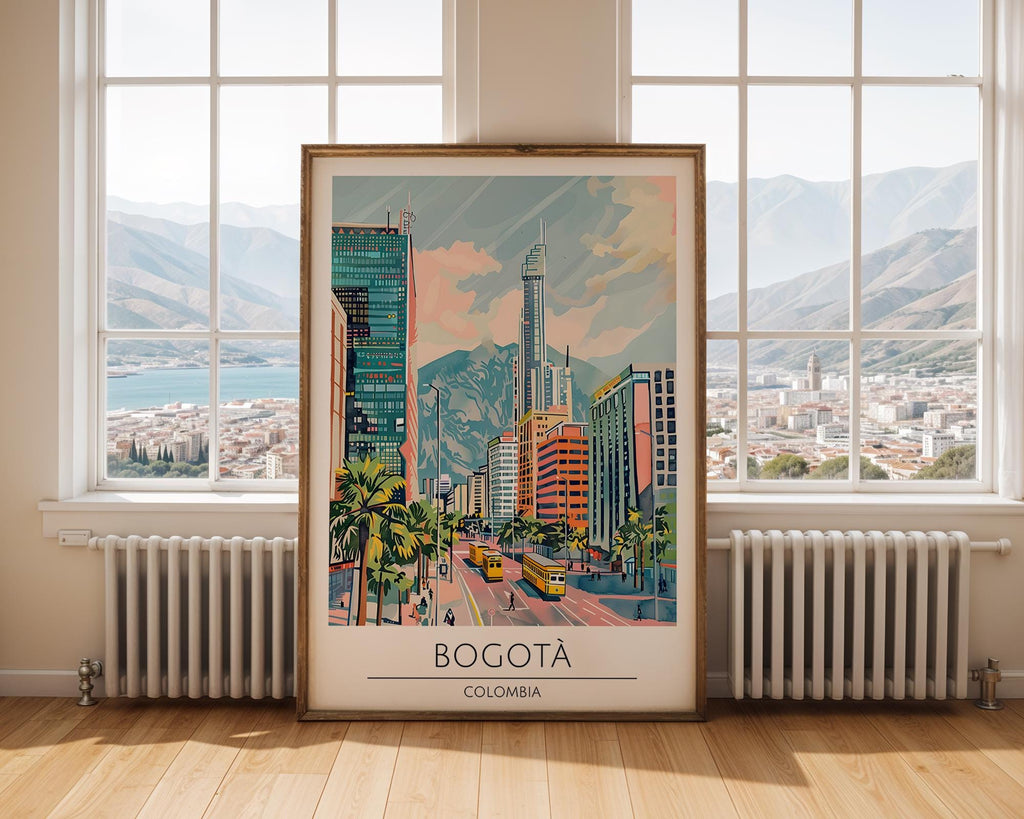 Bogotá Colombia Travel Poster | Modern Cityscape Wall Art wall art print, modern home decor, unframed artwork by Nomad & Nest