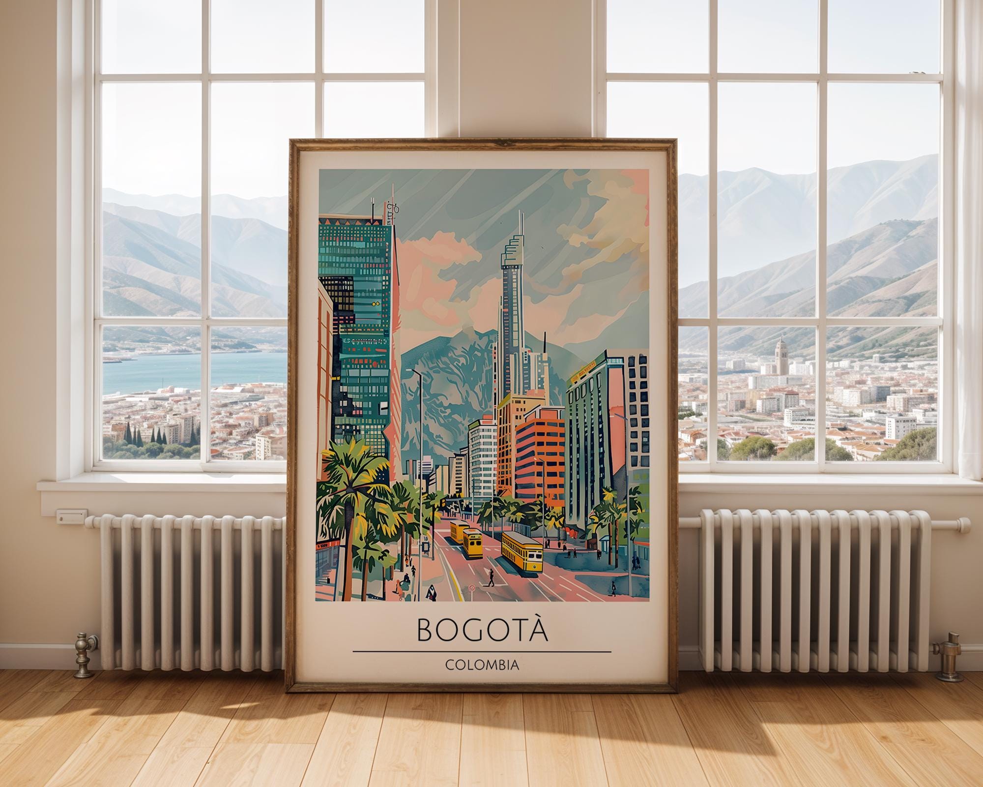 Bogotá Colombia Travel Poster | Modern Cityscape Wall Art wall art print, modern home decor, unframed artwork by Nomad & Nest