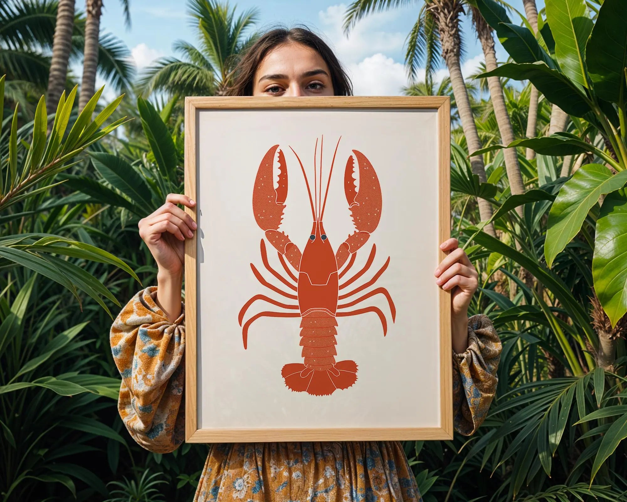 Bold Lobster Print | Coastal Nautical Wall Art wall art print, modern home decor, unframed artwork by Nomad & Nest