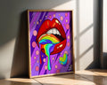 Modern Pop Art | Lips Rainbow Tongue Print | LGBTQ Graffiti wall art print, modern home decor, unframed artwork by Nomad & Nest