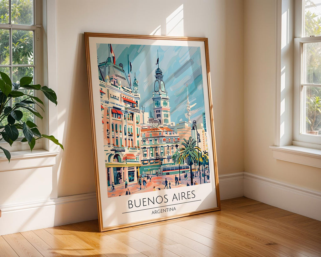 Buenos Aires Travel Poster | Retro Argentina City Art Print wall art print, modern home decor, unframed artwork by Nomad & Nest